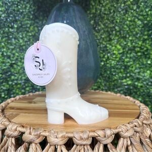 Sincerely jules western cowgirl boot‎ candle nwt